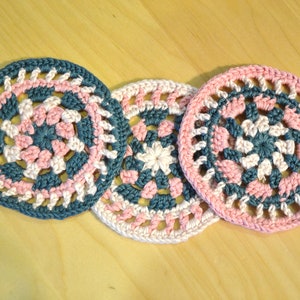 Crochet Mandala pattern, crochet placemat pattern and colorful crochet coaster easy crochet pattern, beginner pattern for housewarming gift image 6