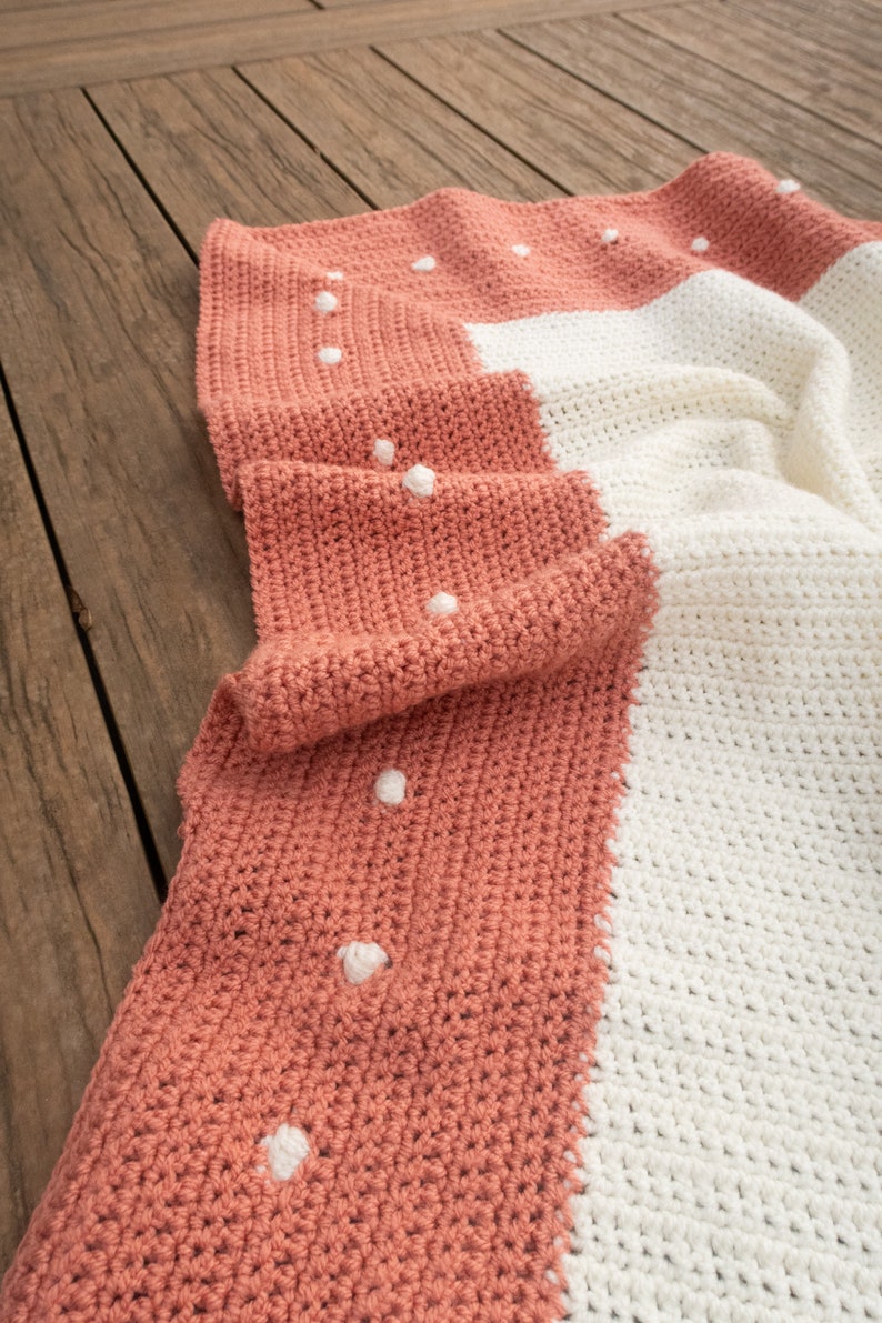 Easy crochet blanket pattern beginner, 2 color crochet blanket border pattern, 10 sizes from crochet blanket baby pattern to king size image 8