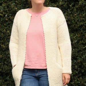 Biased Cardigan knitting pattern, chunky knit sweater cardigan pattern size XS to 5XL, sweater knitting pattern for women coat pattern, PDF image 6
