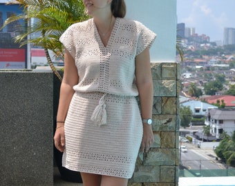 Beginner crochet dress pattern, crochet lace dress, boho crochet dress, crochet dress woman pattern, summer dress pattern, easy crochet