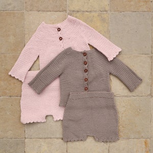 Baby crochet outfit pattern: baby crochet cardigan pattern & crcohet bloomers, crochet baby patterns girl, baby girl crochet pattern easy image 3