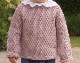 Girl Crochet Sweater Pattern, Crochet Sweater Pattern Worsted Weight, Crochet Sweater Pattern Kids, Boy Sweater Crochet Pattern (3mo - 14yo)