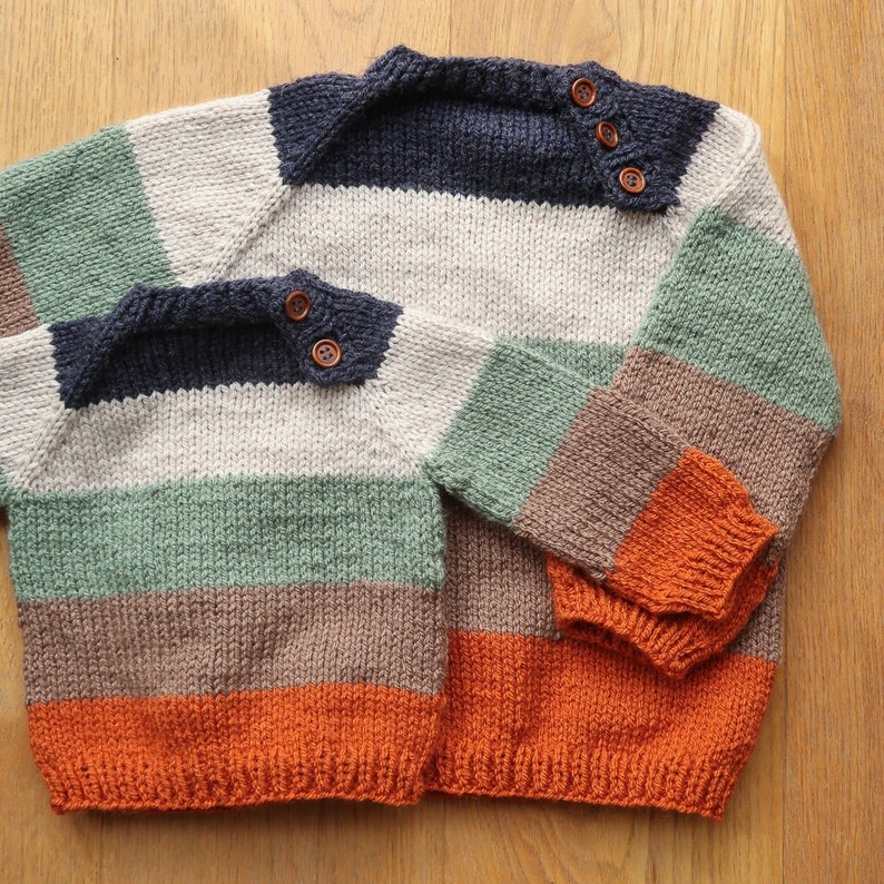 Kid sweater knitting pattern easy, boy sweater knitting pattern for toddlers, knitting pattern baby sweater, baby sweater knitting pattern image 1