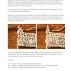 How to Read Crochet Patterns ebook, learn to read crochet pattern, beginner guide to crochet, gauge, ease, abbreviations, step by step image 3