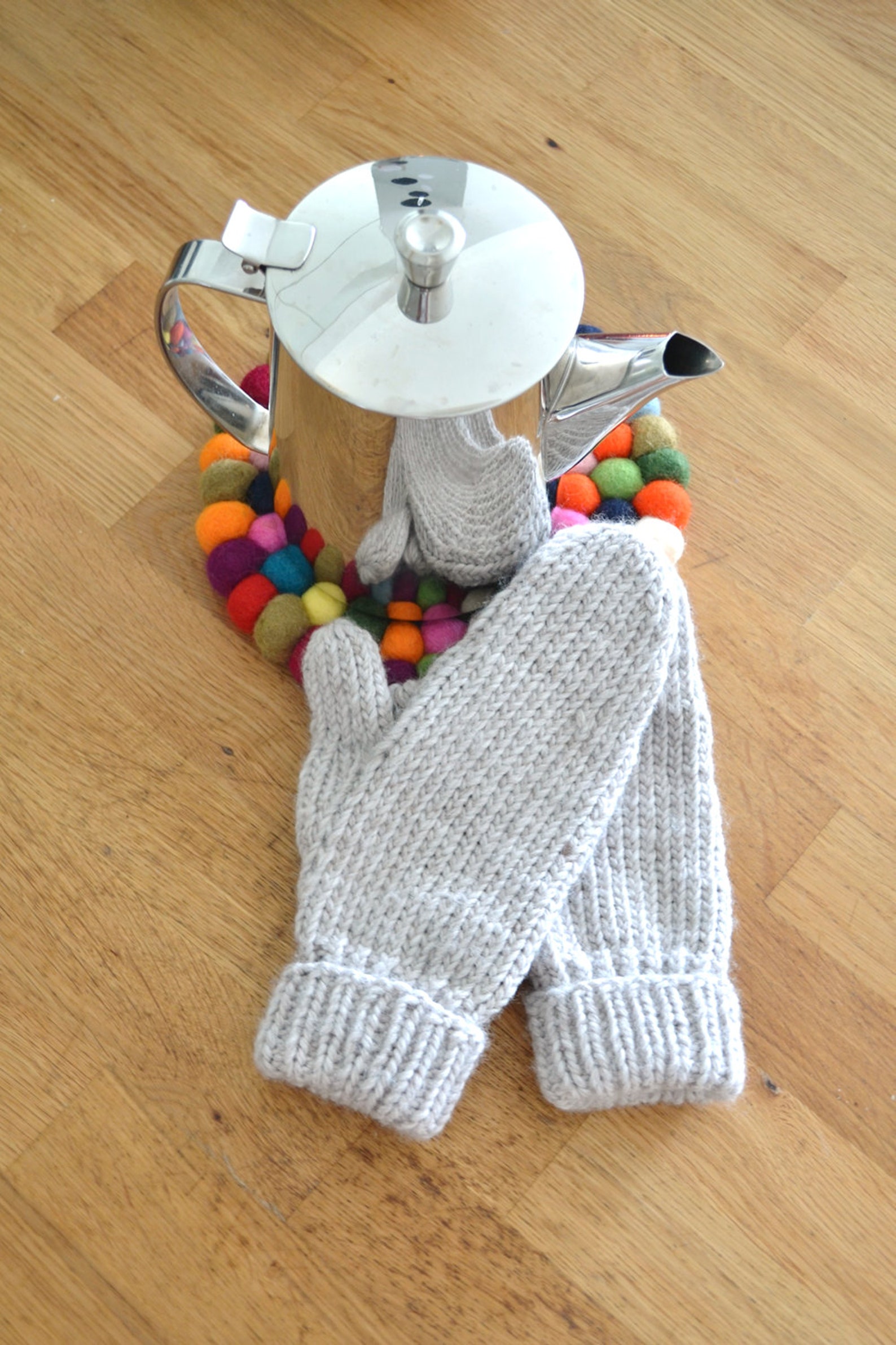 Easy Mittens Knitting Pattern PDF Winter Knitted Mittens Easy Etsy