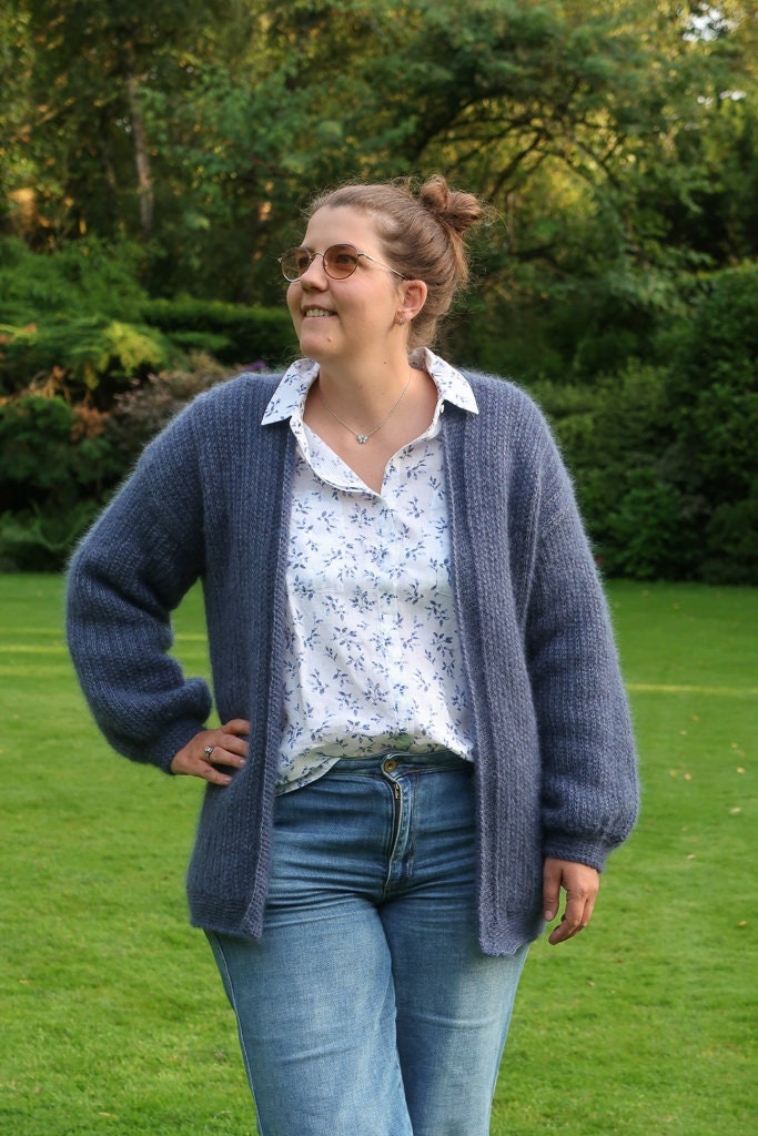 38 Mohair Crochet Patterns for Luxurious Layers, Accessories, and Cozy Home Projects 8 Mohair cardigan pattern for women
