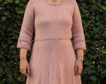 Anastasia Knit Dress Pattern for Women, Women Fall Dress Knitting Pattern, Knit Dress Long Sleeve, Lace Cuffs & Skirt Hem, Round Neck Eyelet - Etsy Anastasia Knit Dress Pattern for Women, Women Fall Dress Knitting Pattern, Knit Dress Long Sleeve, Lace Cuffs & Skirt Hem, Round Neck Eyelet - Etsy