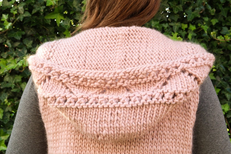 Knit Vest Pattern Hooded Vest Simple Women's Knit Etsy