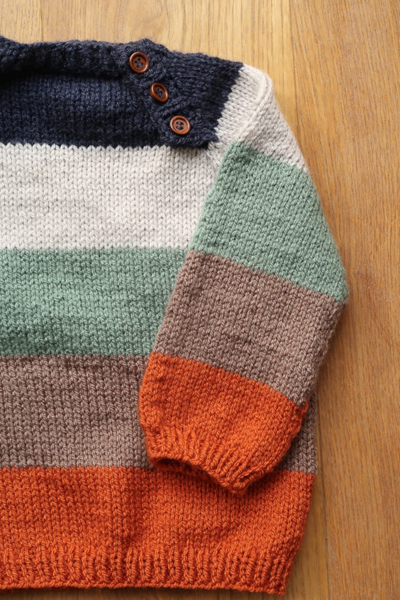 Kid sweater knitting pattern easy, boy sweater knitting pattern for toddlers, knitting pattern baby sweater, baby sweater knitting pattern image 5