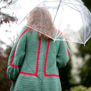 Mathilda's Easy Crochet Cardigan Pattern, cardigan crochet pattern for woman, bell sleeve sweater crochet pattern S to 2XL image 6