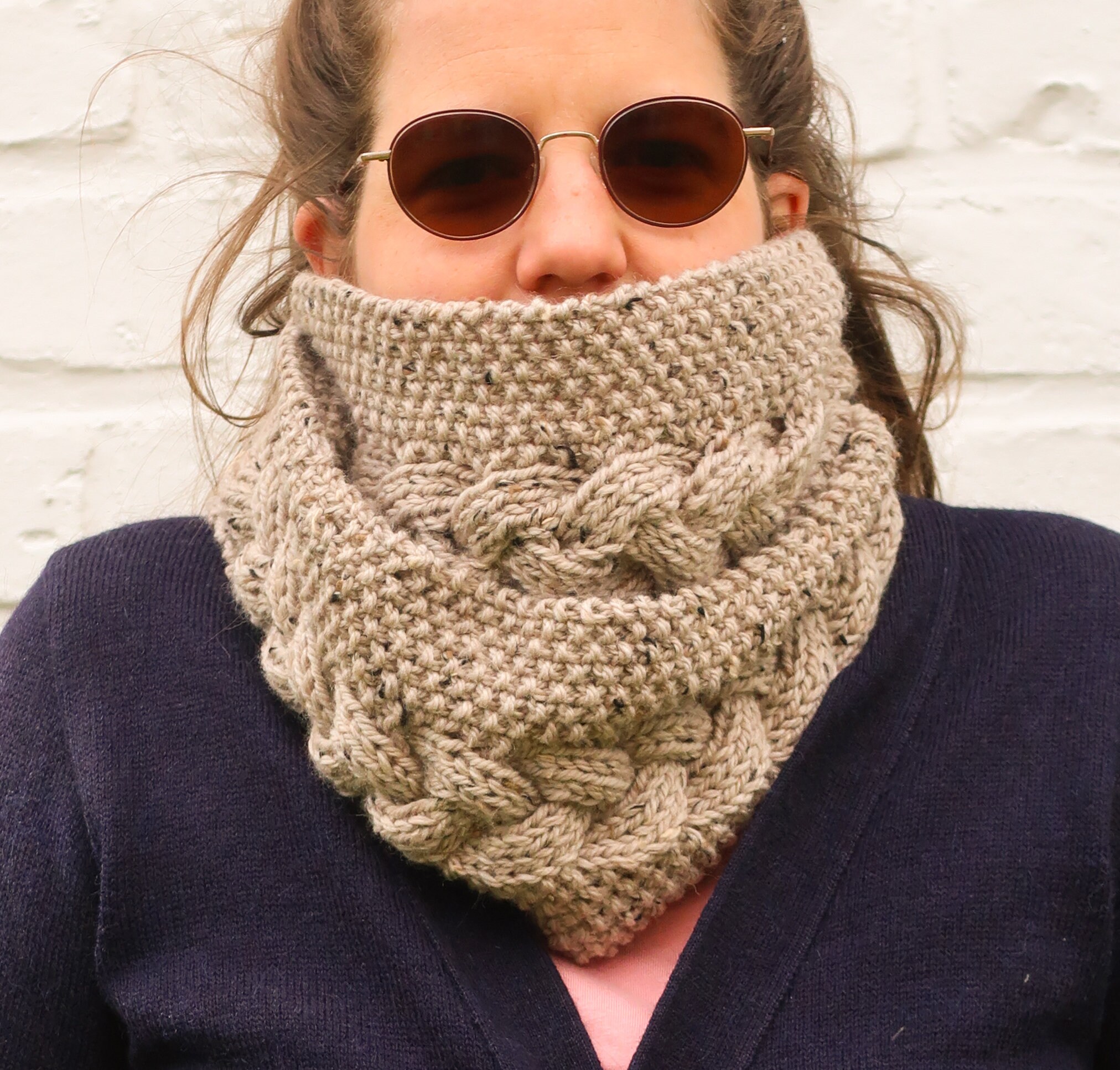 Easy Cables Scarf Knitting Pattern, Infinity Knit Cable Scarf Pattern ...