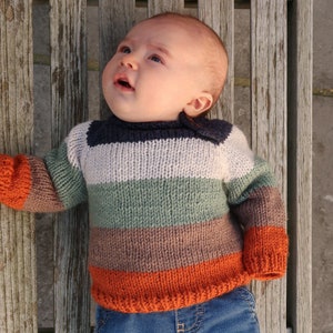 Kid sweater knitting pattern easy, boy sweater knitting pattern for toddlers, knitting pattern baby sweater, baby sweater knitting pattern image 6