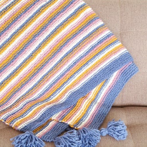 Beginner Knitting Blanket Pattern set, 3 easy knitting blanket patterns, beginner knit throw pattern, blanket knitting patterns for beginner image 9