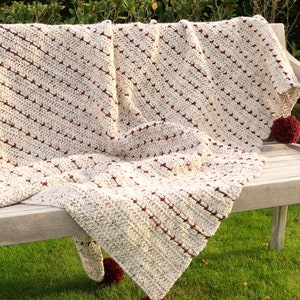 Beginner crochet blanket pattern, easy blanket crochet pattern in 9 sizes, 2 color blanket crochet pattern for beginners, quick blanket image 9