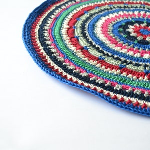 Crochet Mandala pattern, crochet placemat pattern and colorful crochet coaster easy crochet pattern, beginner pattern for housewarming gift image 4