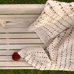 Beginner crochet blanket pattern, easy blanket crochet pattern in 9 sizes, 2 color blanket crochet pattern for beginners, quick blanket image 4