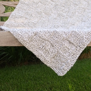 Baby blanket knitting pattern, unisex knit baby blanket pattern, easy knit blanket pattern available in 10 sizes, digital download PDF