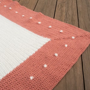 Easy crochet blanket pattern beginner, 2 color crochet blanket border pattern, 10 sizes from crochet blanket baby pattern to king size image 5