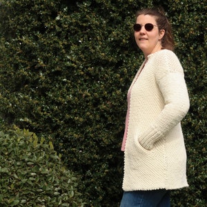 Biased Cardigan knitting pattern, chunky knit sweater cardigan pattern size XS to 5XL, sweater knitting pattern for women coat pattern, PDF image 8