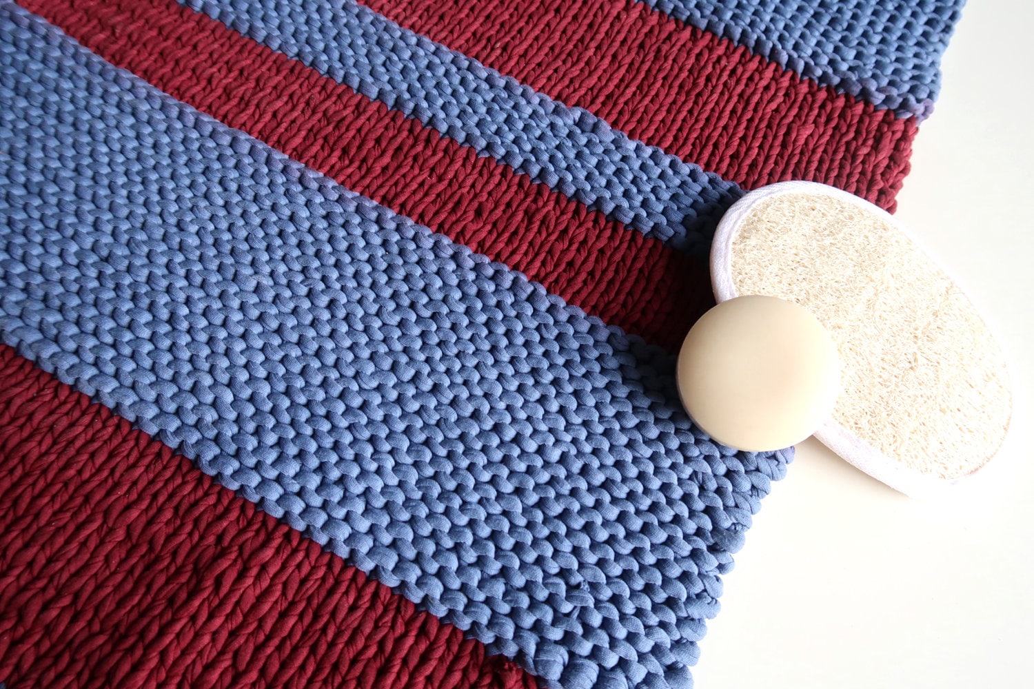 Chunky Knit Rug Pattern Easy Knitted Rug T Shirt Yarn Etsy UK