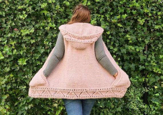 hooded knit vest
