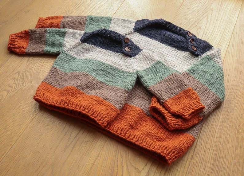 Kid sweater knitting pattern easy, boy sweater knitting pattern for toddlers, knitting pattern baby sweater, baby sweater knitting pattern image 4