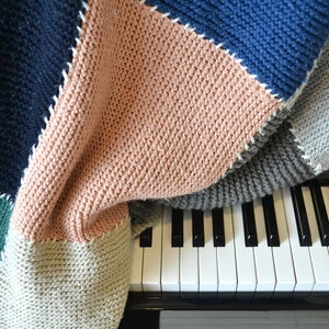 DIY easy blanket knitting pattern, knit throw pattern photo tutorial, housewarming knit pdf blanket, easy afghan pattern, easy knit blanket image 4