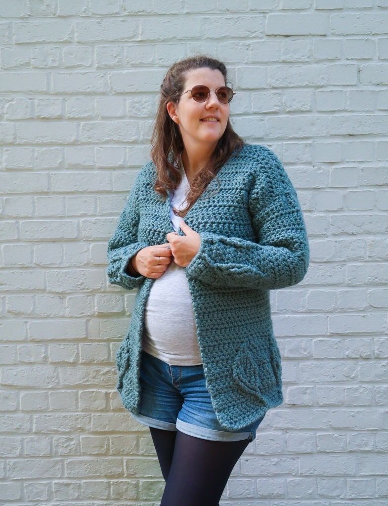 Willow Leaf Texture Chunky Open Cardigan Crochet Pattern