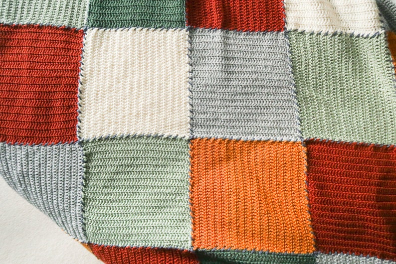 Easy blanket crochet pattern, beginner crochet blanket pattern, scrap buster crochet project, beginner crochet pattern, modern crochet throw image 7