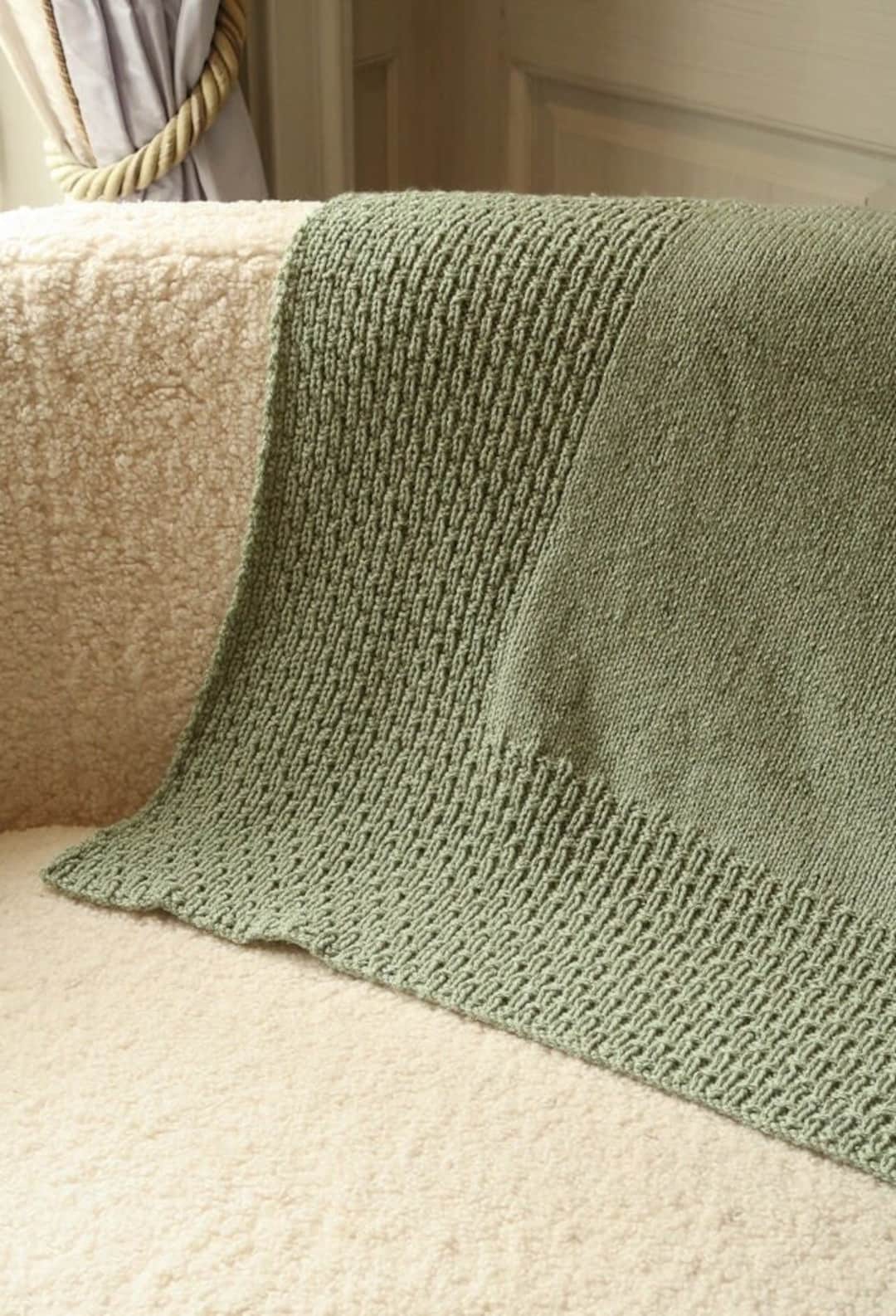 Gender Neutral Baby Blanket Knit Pattern for Beginner, 11 Sizes ...