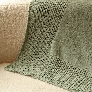 Gender neutral baby blanket knit pattern for beginner, 11 sizes reversible unisex knit throw pattern, easy knit & purl only blanket pattern