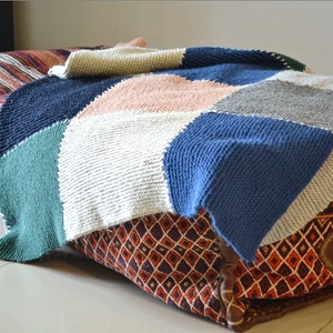 DIY easy blanket knitting pattern, knit throw pattern photo tutorial, housewarming knit pdf blanket, easy afghan pattern, easy knit blanket image 7