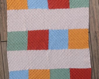 Building Blocks Corner To Corner Häkelanleitung, C2C Babydecke häkeln