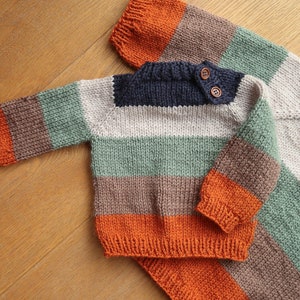 Kid sweater knitting pattern easy, boy sweater knitting pattern for toddlers, knitting pattern baby sweater, baby sweater knitting pattern image 10