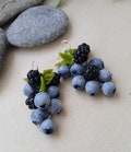 Earrings Black Blackberry Blueberry. Made of polymer clay. product logo