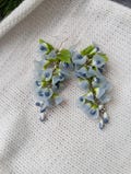Earrings Delicate wisteria  - polymer clay flowers -birthday accessories -universal earrings - a gift for her- cluster earrings- blueflowers product logo