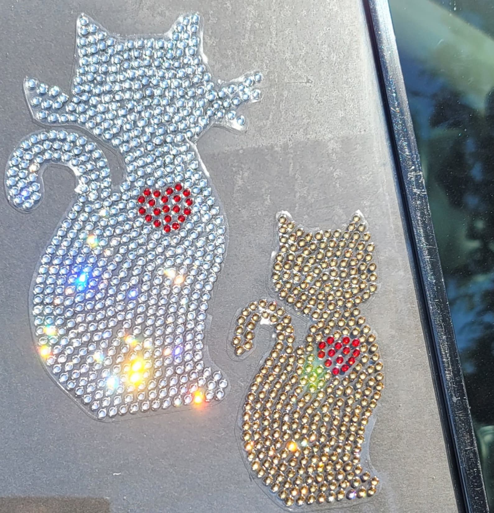 Rhinestone Car Decals - Sparkle Cat, Small or Large - Custom Colors! - Etsy