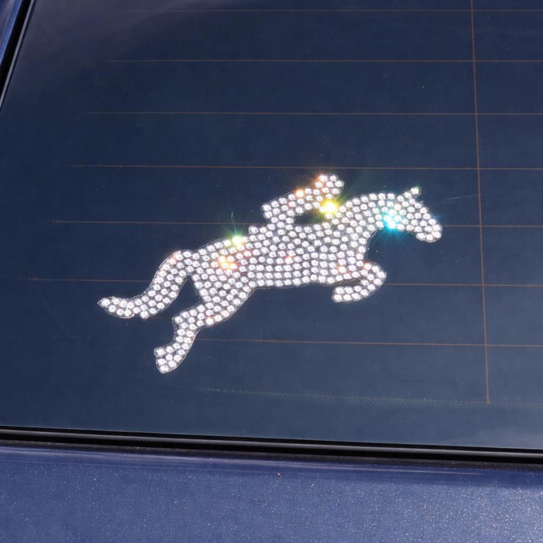Custom COLOR Rhinestone Car Decals - Hunter Jumper Horse - Custom ...