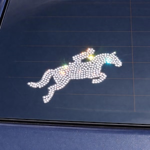 Custom COLOR Rhinestone Car Decals -  Hunter Jumper Horse - custom colors!