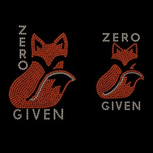 Rhinestone Car Decals - Zero Fox Given - two sizes!