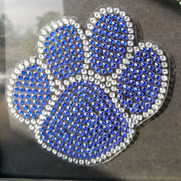 Rhinestone Car Decals - Paw Print - 3.25" x 3.25" - custom colors! FREE shipping!