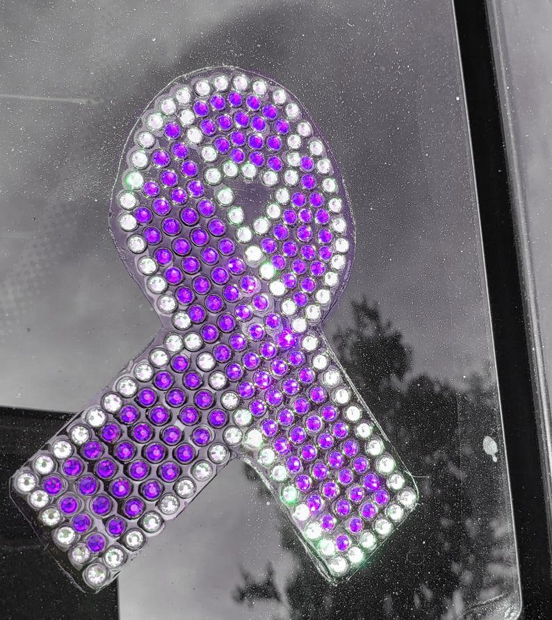 Custom COLOR Rhinestone Car Decals - Awareness Ribbon - Custom Colors ...