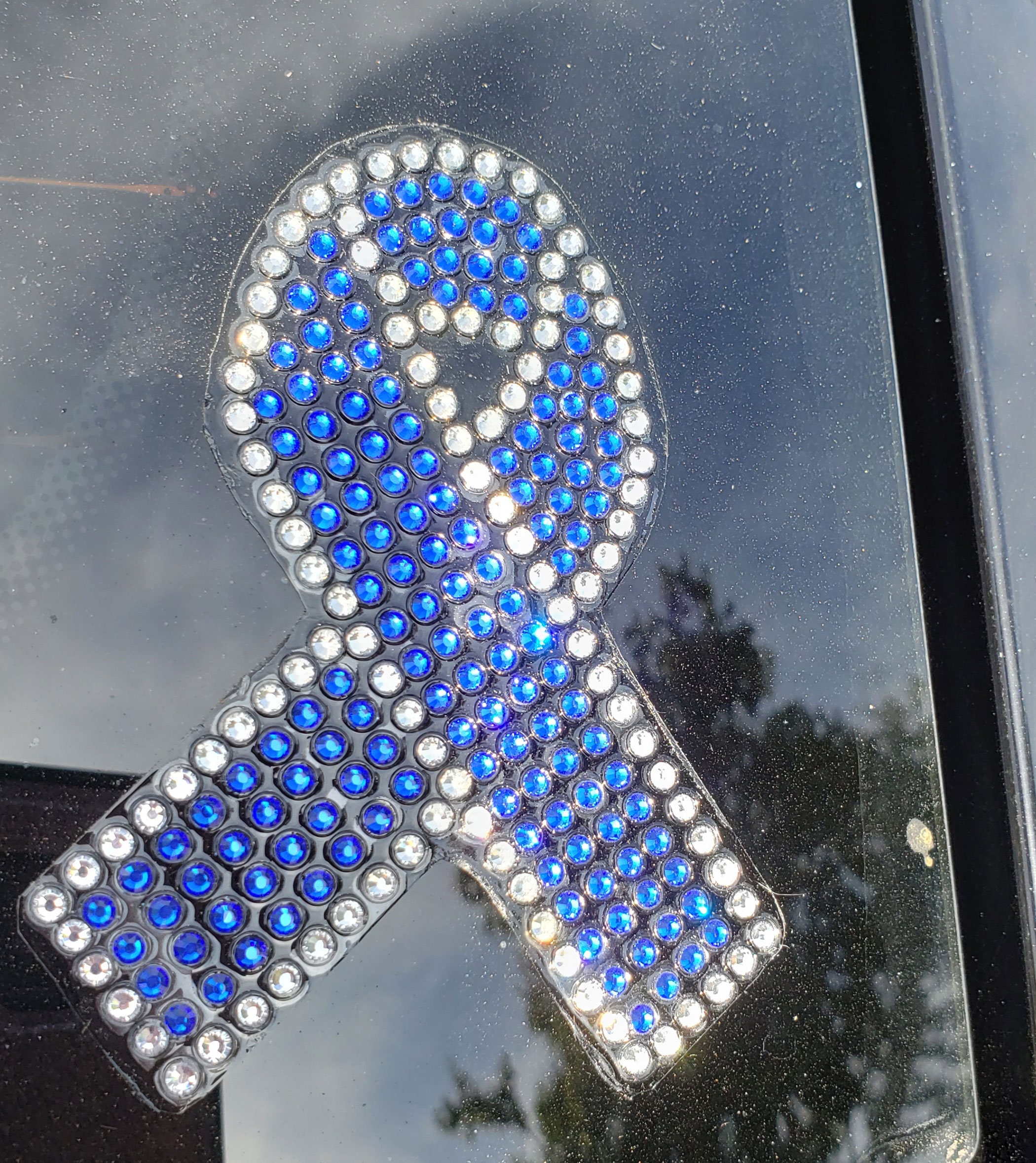 Custom COLOR Rhinestone Car Decals - Awareness Ribbon - Custom Colors ...