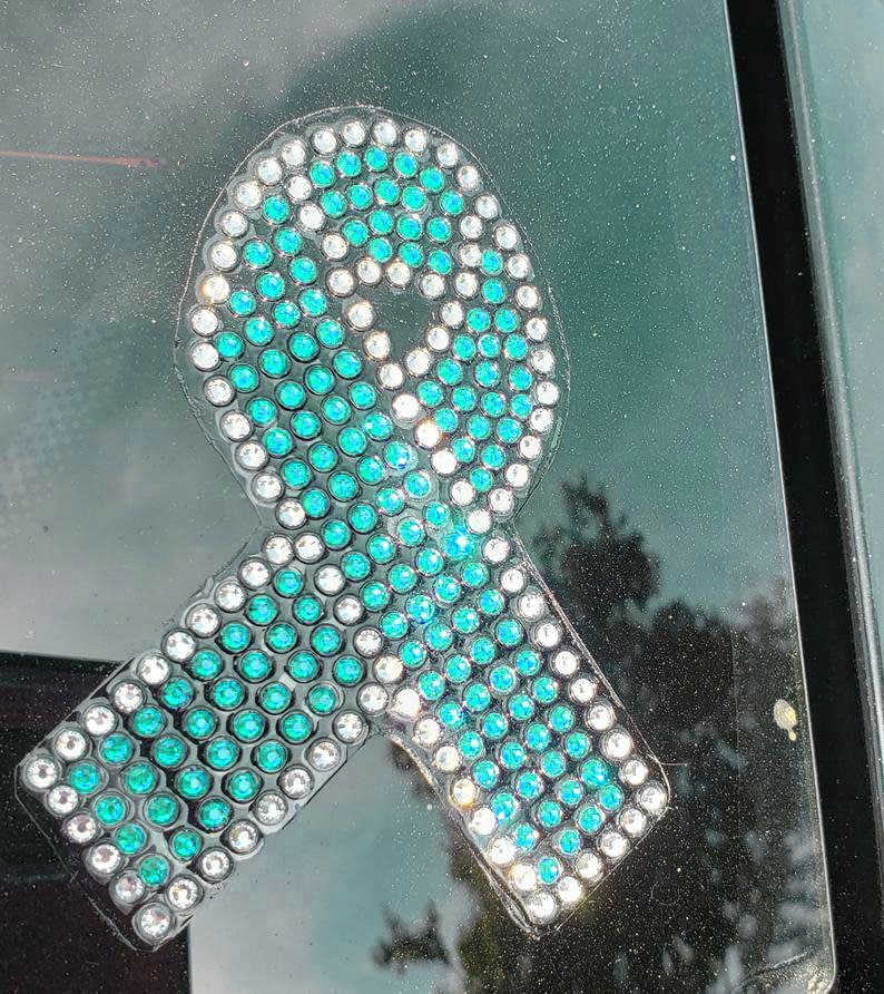 Custom COLOR Rhinestone Car Decals - Awareness Ribbon - Custom Colors ...