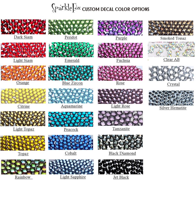 Custom COLOR Rhinestone Car Decal - CUSTOM COLORS! Heart - Etsy