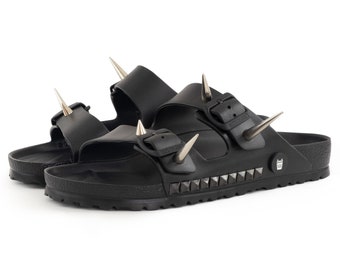 black crocs with spikes