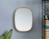 MIANZI MIRA SQUIRCLE Circle Mirror Bamboo Handmade Bohemian Minimal Round Large Decorative Wall Mirror Bathroom Living Dresser Bedroom