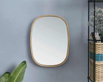 Natural Bamboo Square Wall Décor Mirror - Bathroom Mirror - Mirror for Make-Up - Decorative Wall Mirror - Handmade Mirror