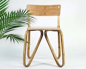 MIANZI BUTTERFLY Bamboo Chair Bohemian Minimal Handmade Strong Sleek Coffee and Dining Chair for Adults Living Room Bar Chair Bedroom Office