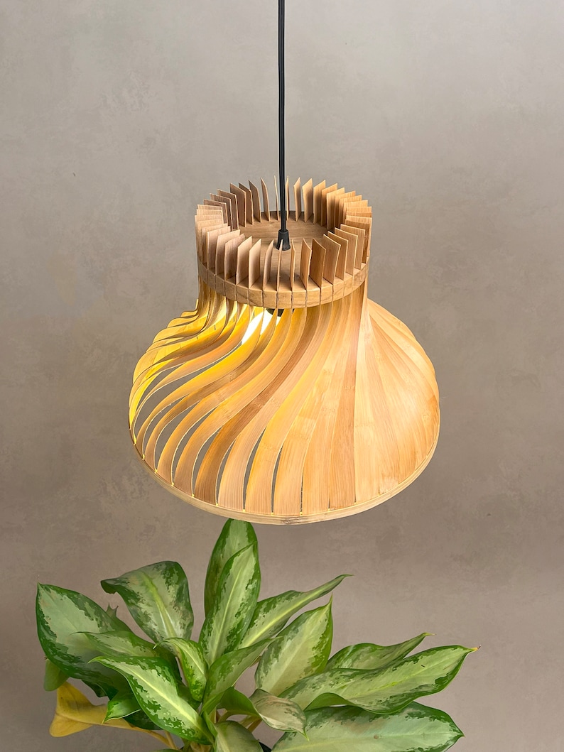 Dune Large Bamboo Pendant Lamp Hanging Lamp Woven Light, Natural/Bamboo Pendant Lamps for Home Restaurants and Offices image 6